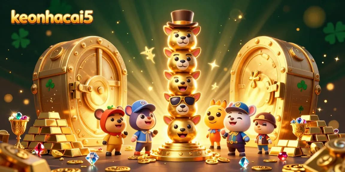 Engage with keonhacai5 in vibrant 3D casino art showcasing dynamic gaming elements and iconic symbols.