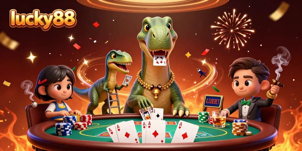 Engage with lucky88 as the brontosaurus oversees a vibrant poker scene full of excitement.
