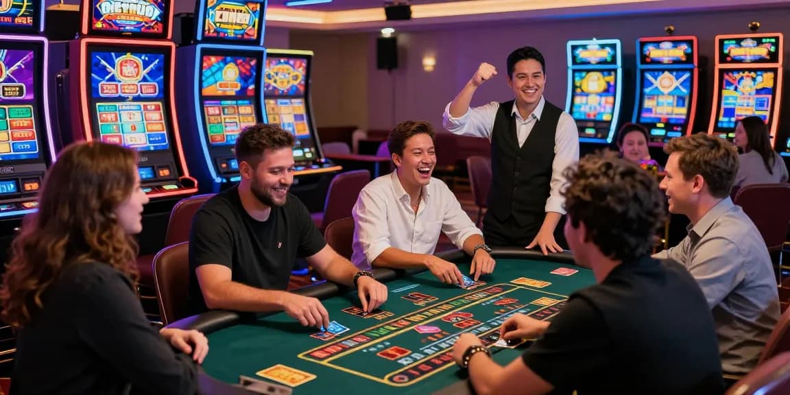 Exciting gaming atmosphere at credit card casinos UK, showcasing diverse players enjoying various games while using credit cards for deposits at https://dentalgroups.co.uk.