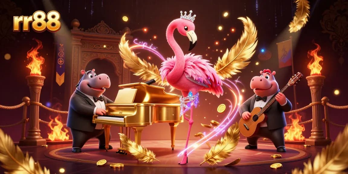 Engage in exciting gaming opportunities with rr88, showcasing a vibrant casino scene and characters.