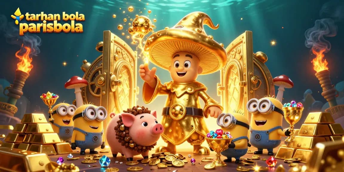 Experience thrill with taruhan bola parisbola, as golden treasures burst forth in a vibrant casino scene.