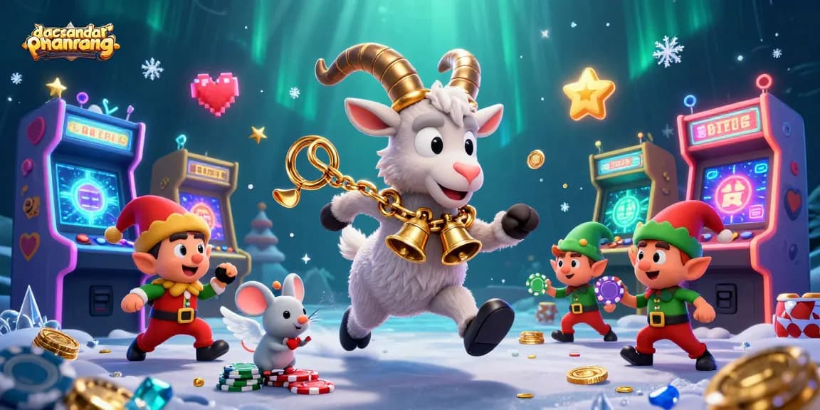Experience thrilling gaming with dacsandatphanrang's festive casino; Krampus, angel mouse, and elf gremlins in action!