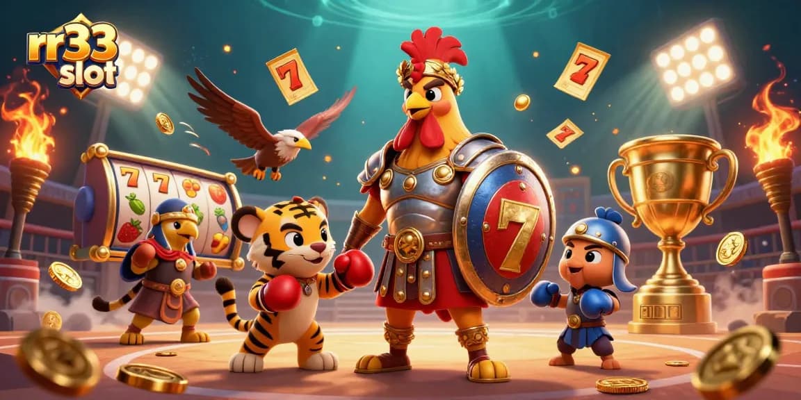 Play exciting rr33 slot games with vibrant characters and dynamic casino elements.