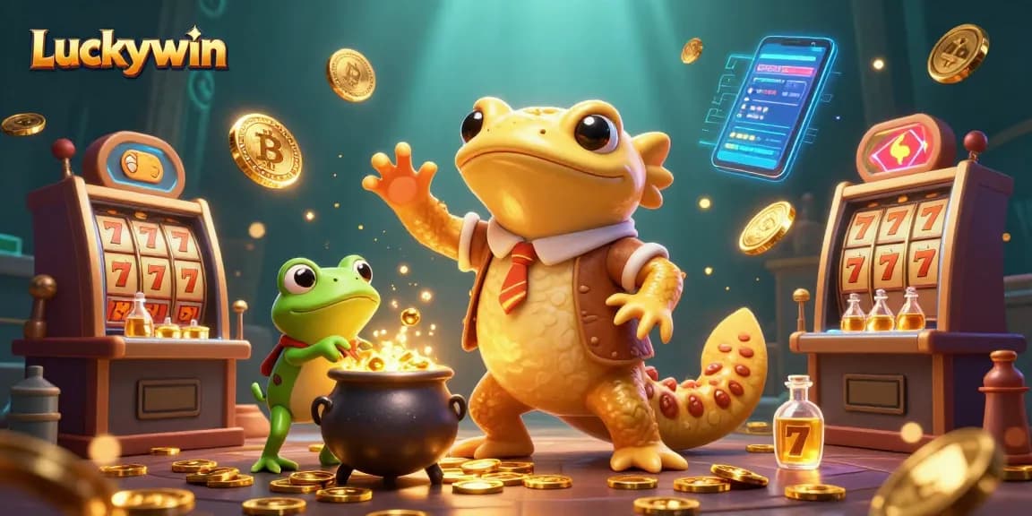 Engage in thrilling gameplay at Luckywin with vibrant 3D casino elements and gold-rich ambiance.