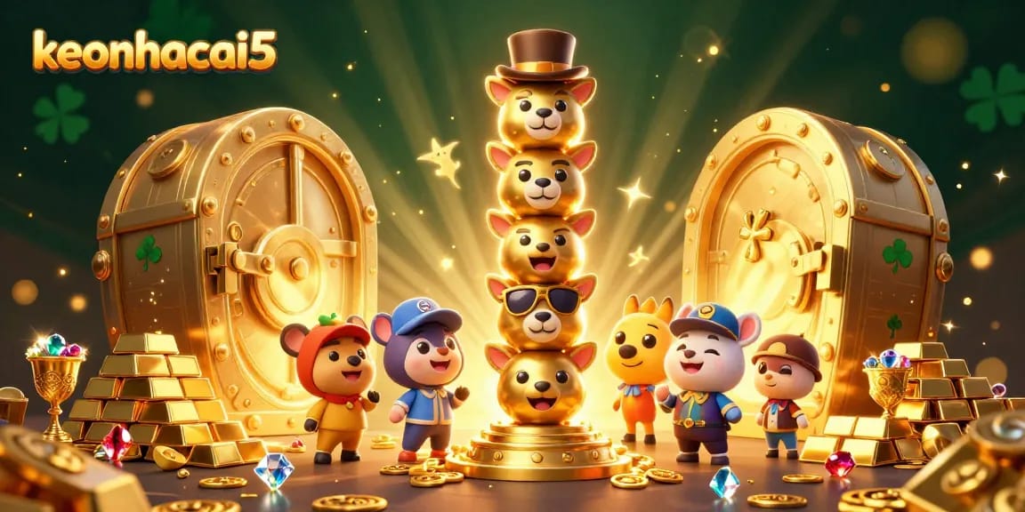 Engage with keonhacai5 in vibrant 3D casino art showcasing dynamic gaming elements and iconic symbols.