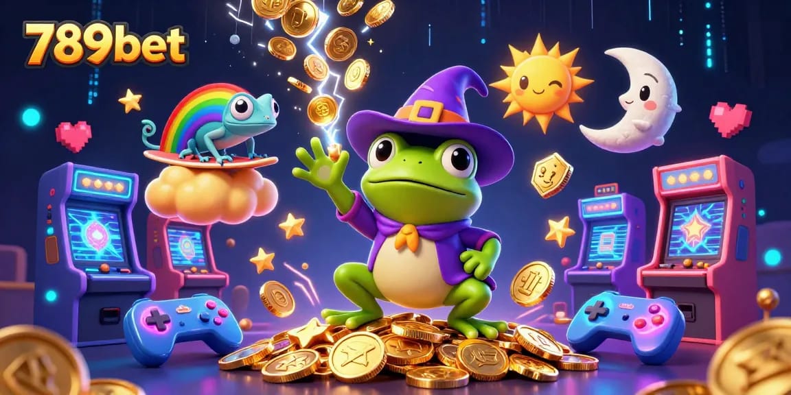 Experience the thrill of 789bet with a magical storm of golden coins and animated characters.