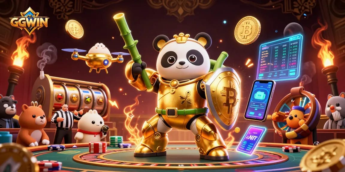 Engage with GGWIN's captivating gaming experience featuring dynamic 3D scenes and vibrant casino elements.