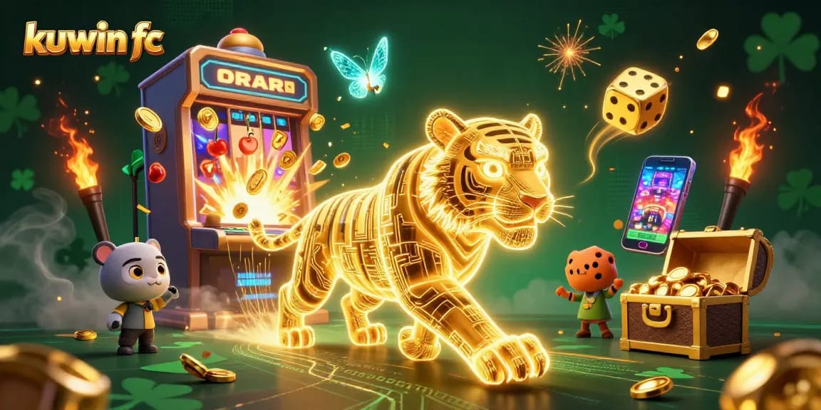 Engage in thrilling gaming at kuwin fc with a vibrant casino scene featuring spectacular elements.