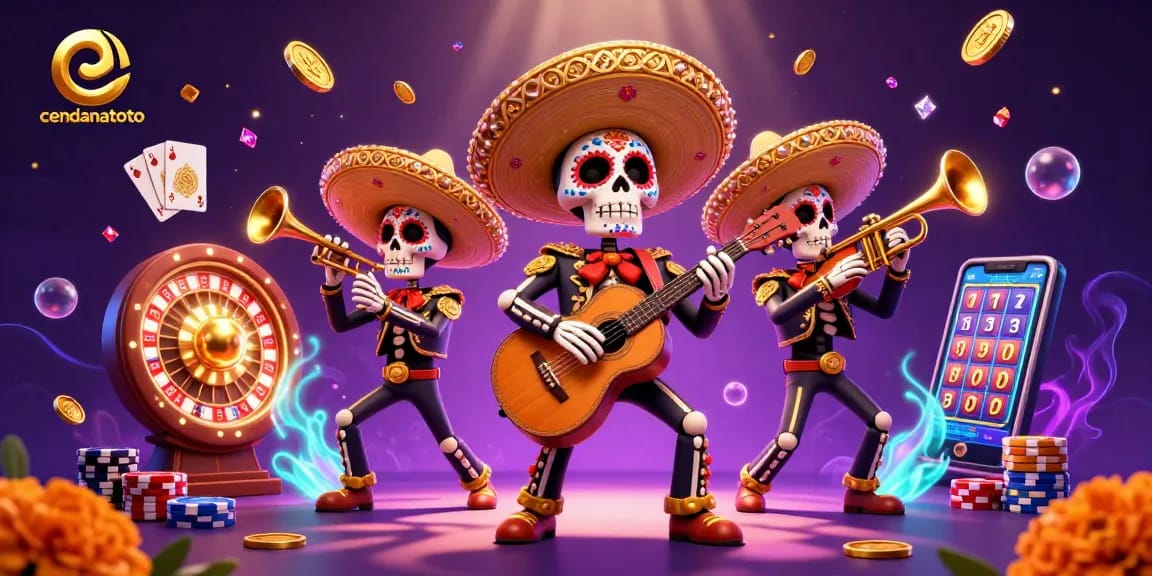 Experience the excitement of cendanatoto with vivid 3D illustration of a mariachi band in action!