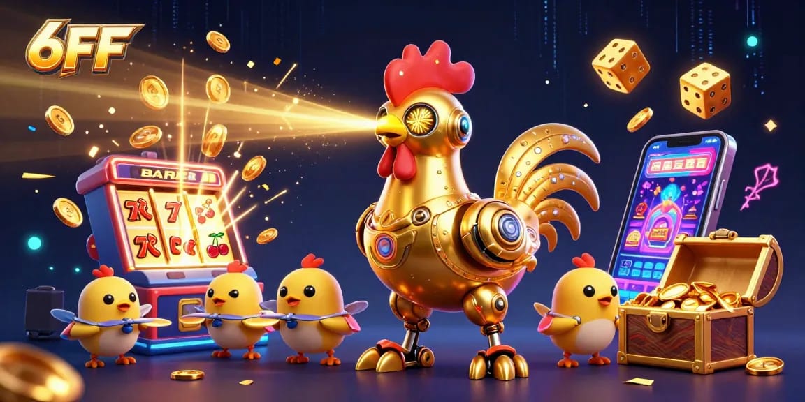Experience thrilling wins at 6FF with dynamic casino visuals of robots and games!