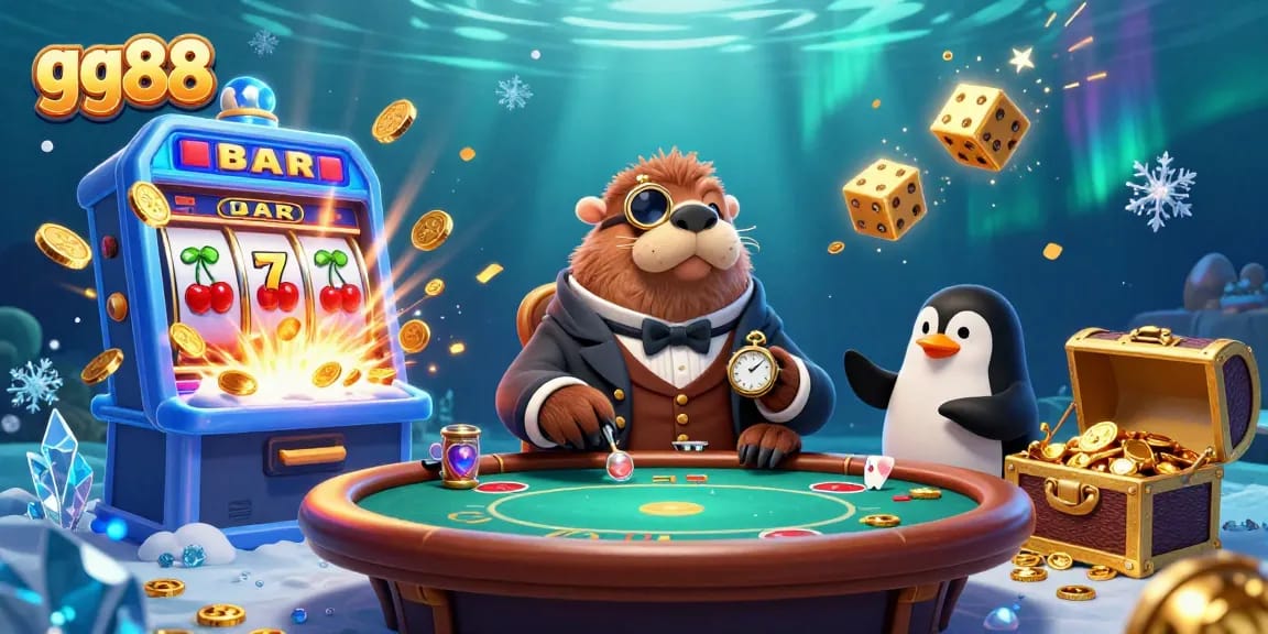 Experience thrilling gameplay at gg88 with a vibrant underwater casino scene full of colorful characters and jackpot excitement.