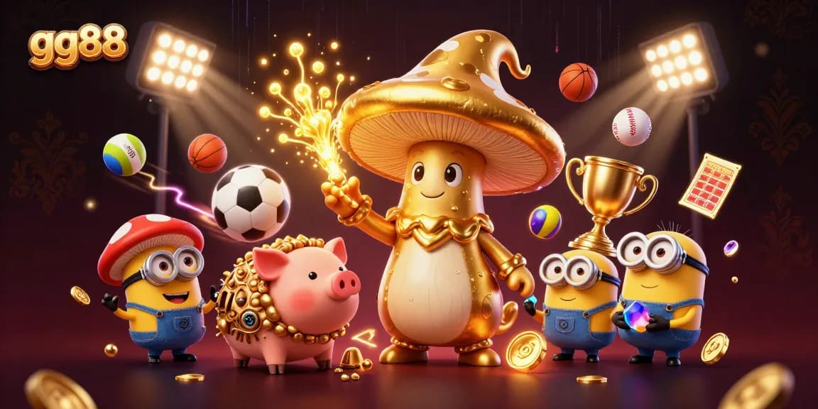 Engage with gg88's magical gaming universe filled with gold, treasure, and dynamic sports elements.