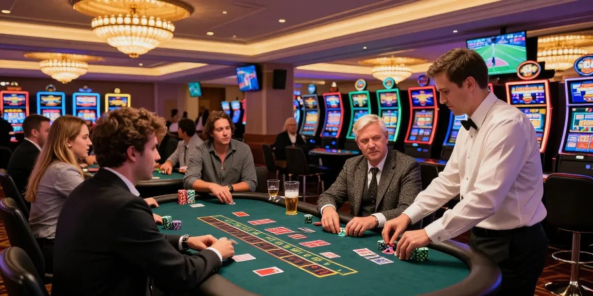 Dynamic gaming atmosphere at ok8386.com casino with players engaged in vibrant action.