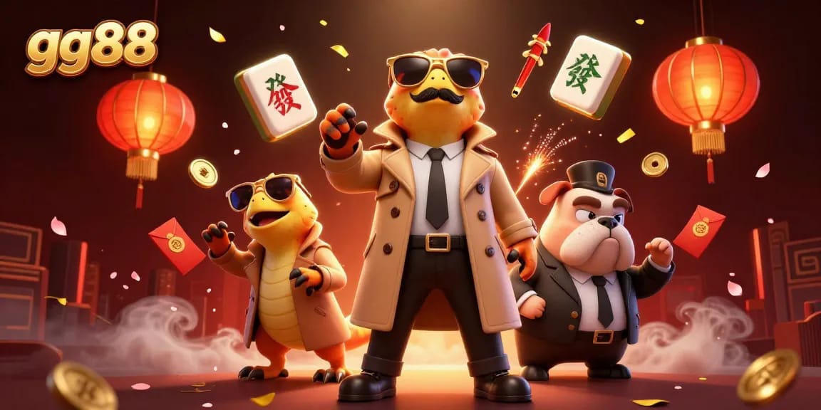 Engage with thrilling casino action at gg88 with raptors and a bulldog bouncer in a vibrant VIP lounge.