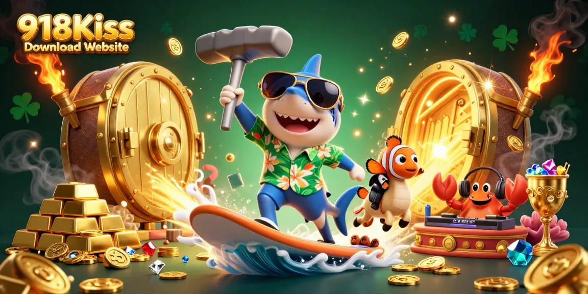 Engage with the 918Kiss Download Website for thrilling gameplay featuring vibrant ocean-themed characters.