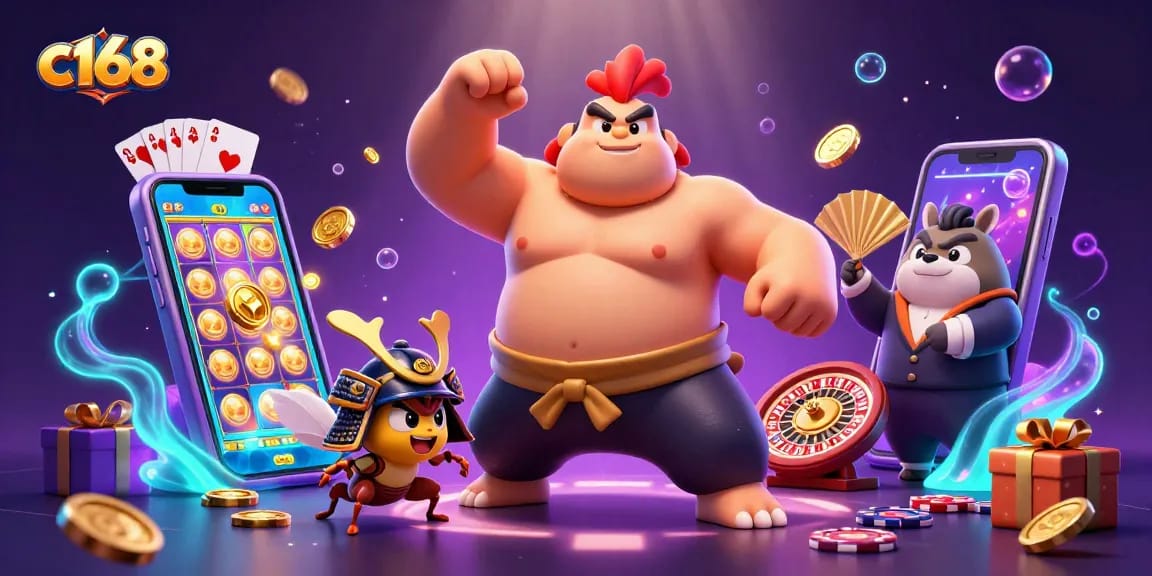 C168 casino promotions come alive with dynamic 3D characters and engaging slot game elements.