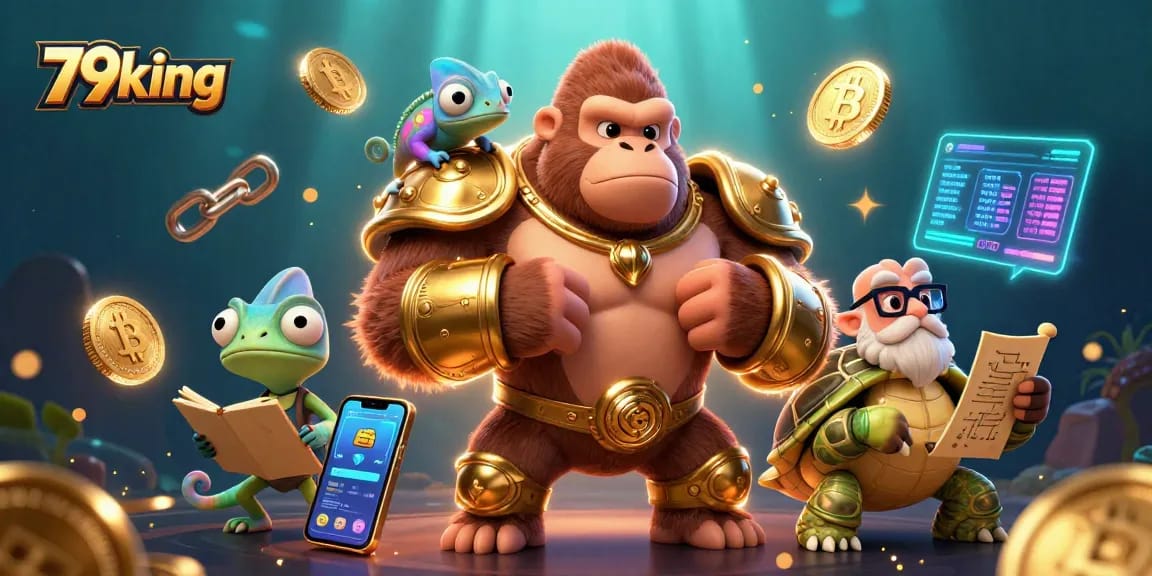 Experience the thrill of gaming with 79king in this vibrant, action-packed illustration featuring a gorilla king.