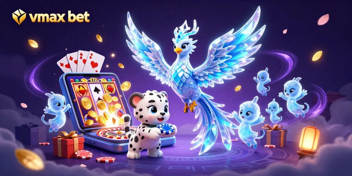 Experience thrilling gameplay with vmax bet through an exciting casino scene featuring vibrant characters and dynamic gaming elements.