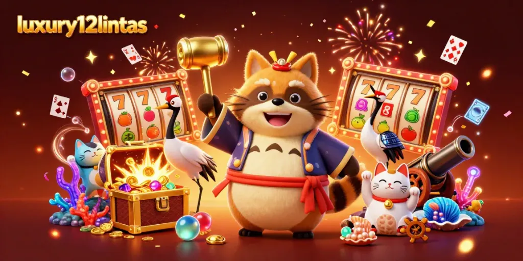 Experience thrill at luxury12lintas with cheerful characters, slots, and vibrant casino action