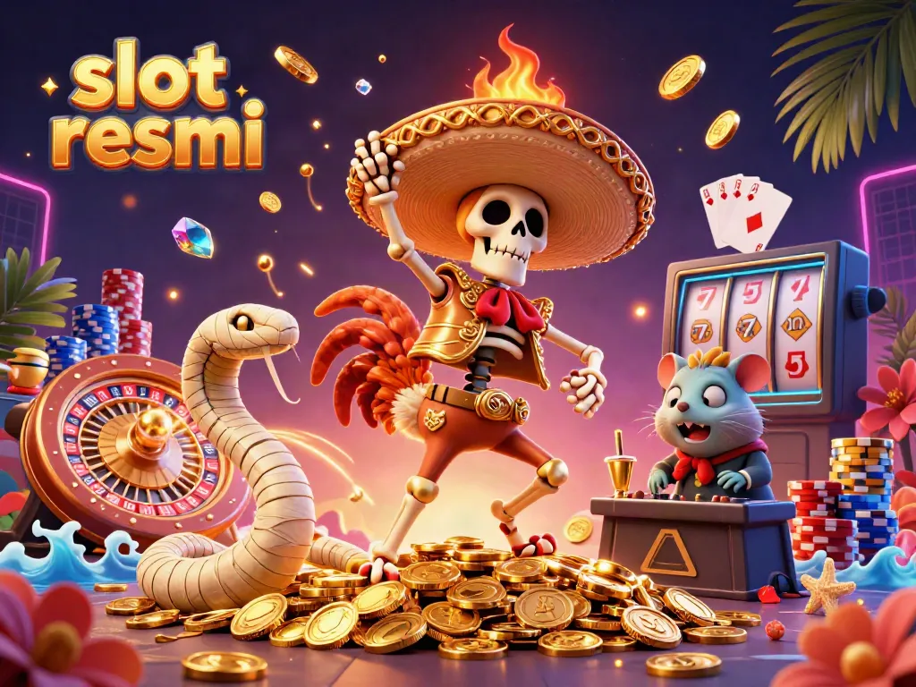 Experience the excitement of slot resmi with dynamic 3D characters dancing on golden coins.