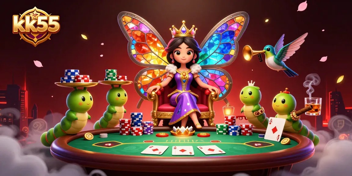 Experience thrilling gaming moments at kk55 with a vibrant poker scene featuring colorful elements.