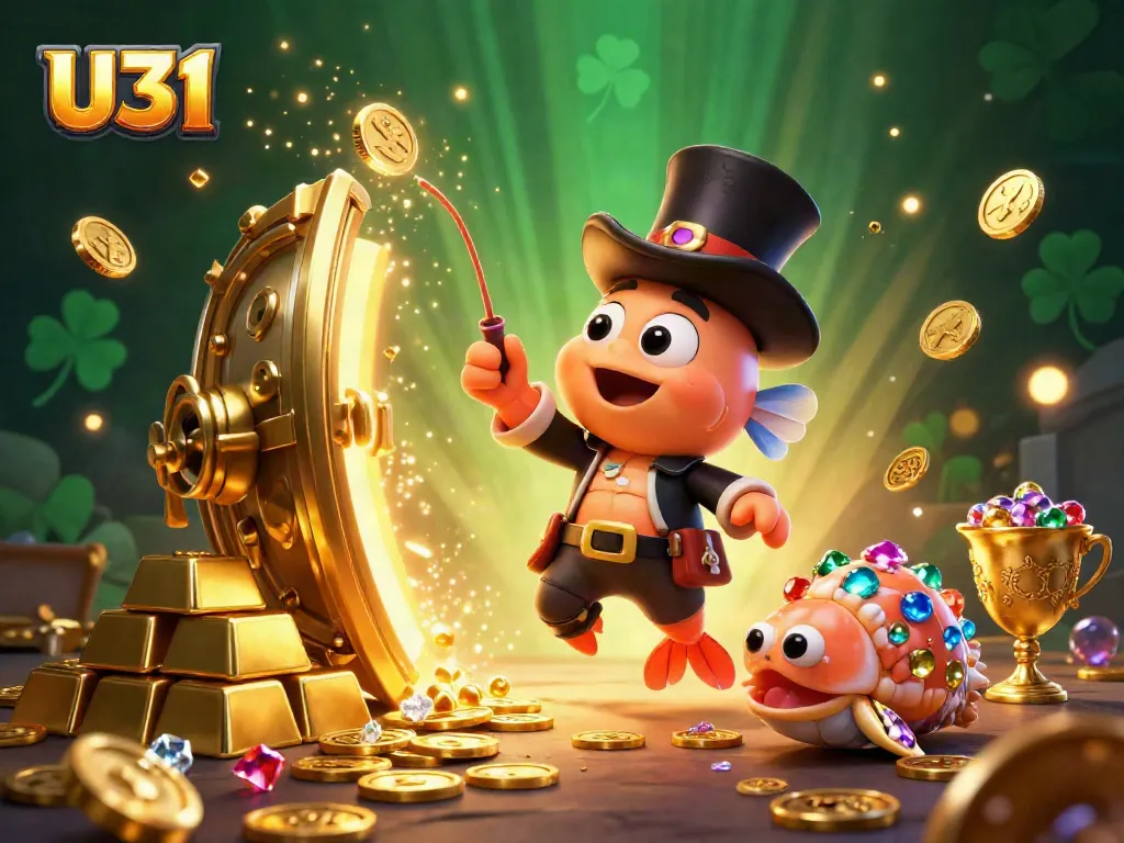 Engage with U31's captivating gaming atmosphere featuring an anglerfish and treasures.