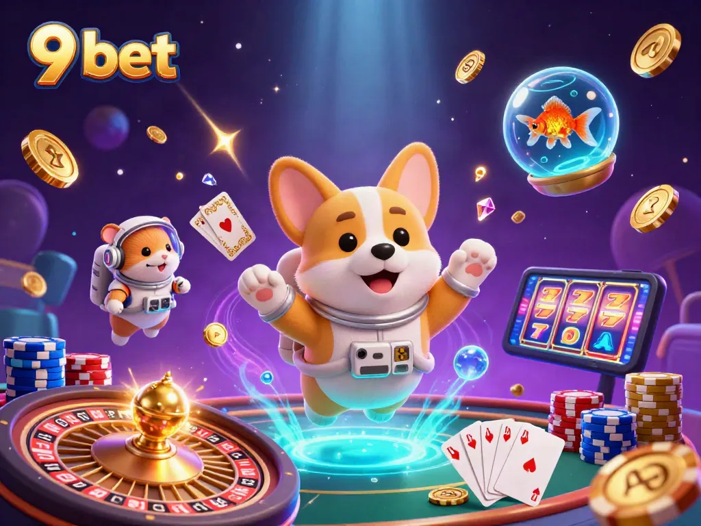 Experience thrilling gaming with 9 bet in zero-gravity at a space casino bursting with excitement.