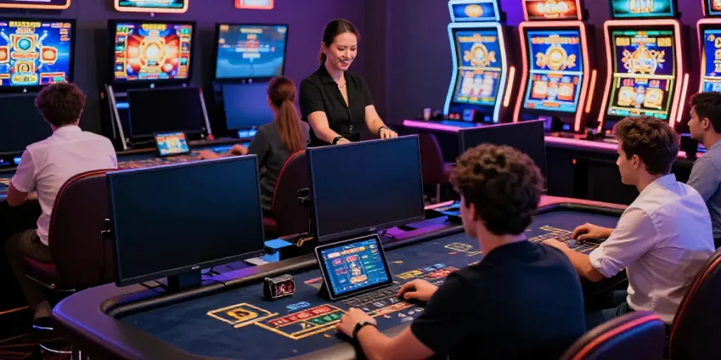 Dewalive Login engaging scene showing diverse players in a modern online casino.