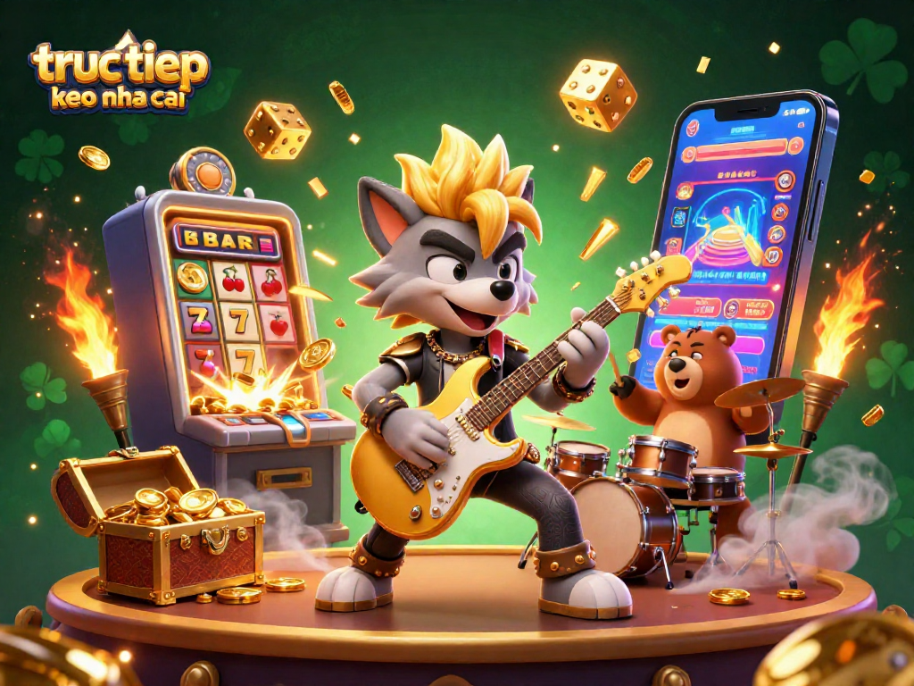Experience the thrill of truc tiep keo nha cai with a vibrant 3D casino scene featuring dynamic characters and game elements.