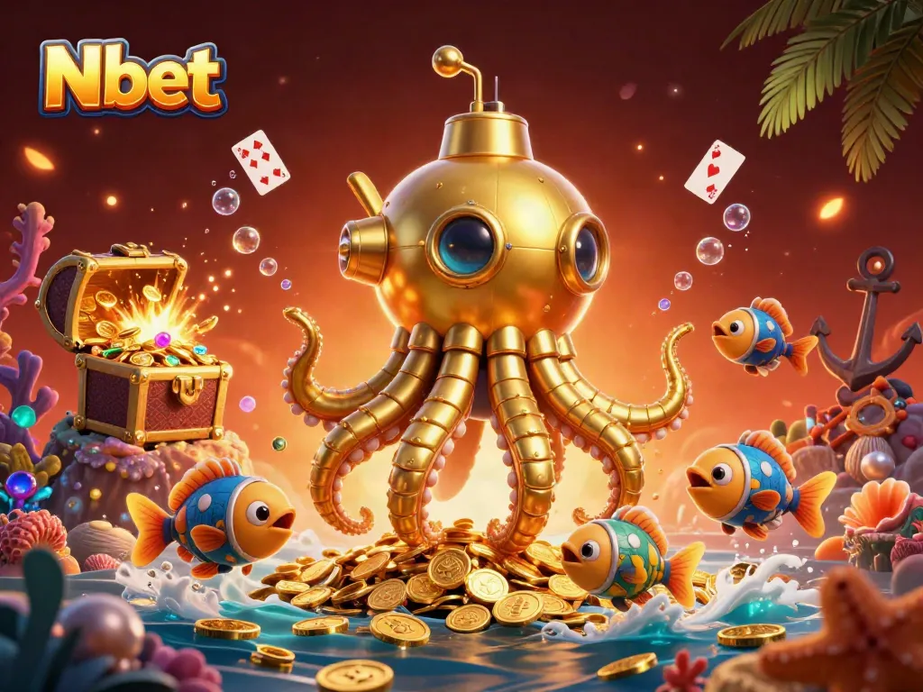 N bet players strategizing their wins in a vibrant and dynamic casino-themed underwater adventure.