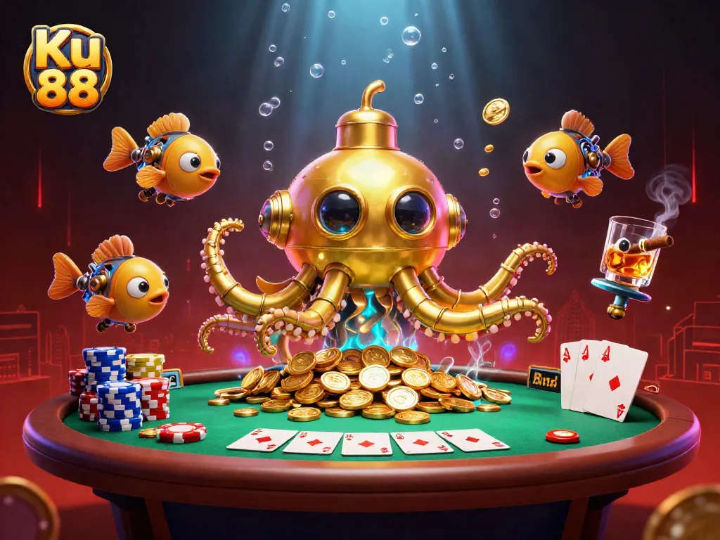 Engage with exciting bets at Ku 88 while navigating through gold coins and lively casino elements.