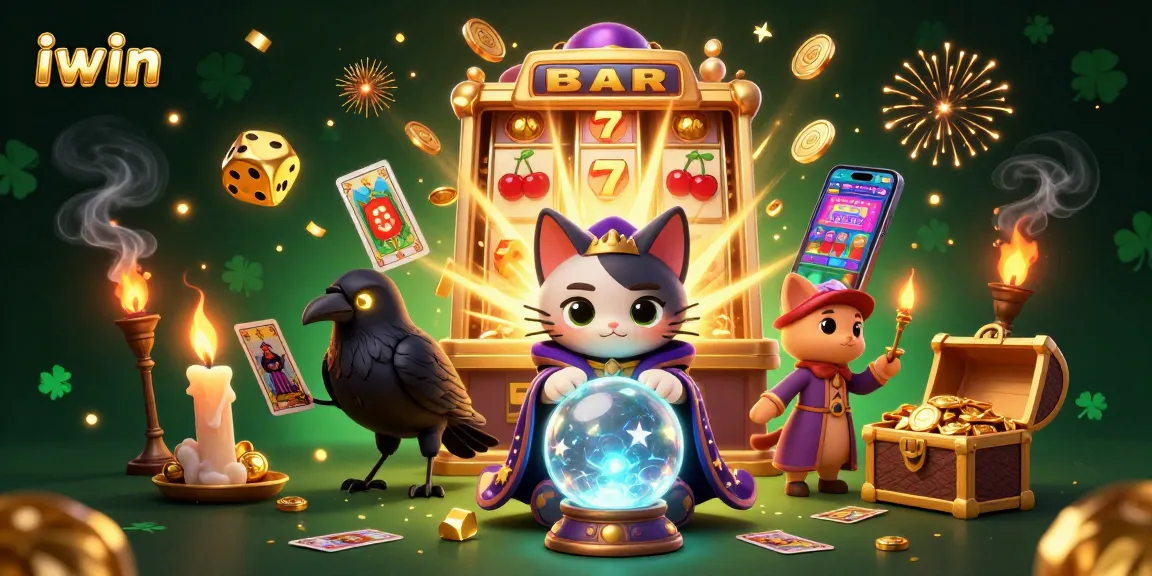 Spin to win with iwin in a magical casino realm featuring exciting slot machines and mystical characters.