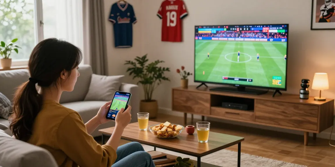 Engaged couple placing bets on lotus365 during an exciting sports game at home.