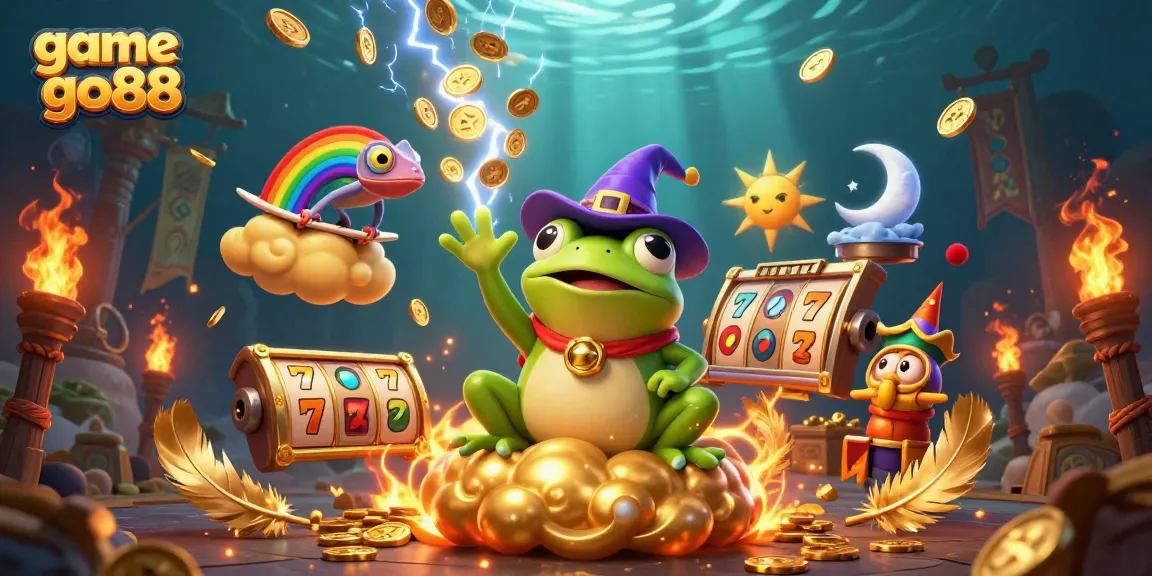 Experience game go88 with a dynamic scene of magic and chance featuring vibrant characters and rich casino elements.