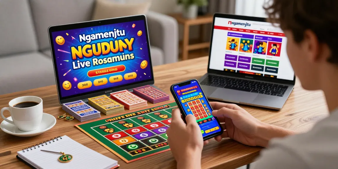 Exciting online gaming experience at ngamenjitu, showcasing a player engaging with lottery games and betting options in a cozy atmosphere.