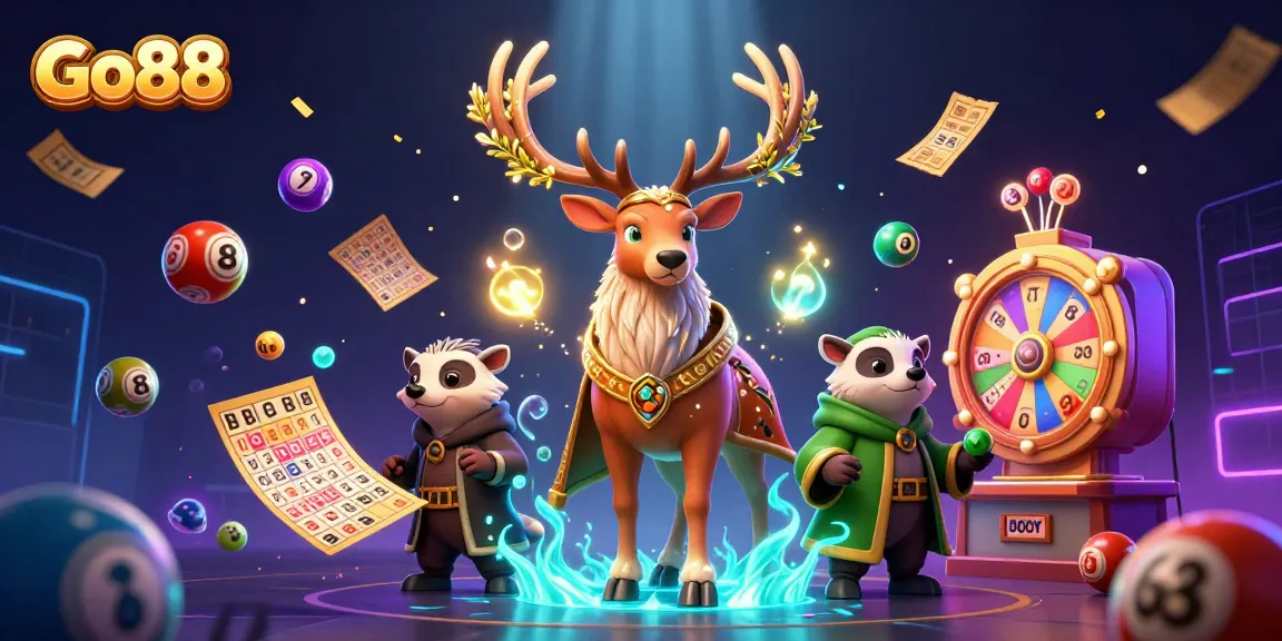 Experience exhilaration at Go88 with vibrant dynamic gambling elements surrounded by enchanting characters.