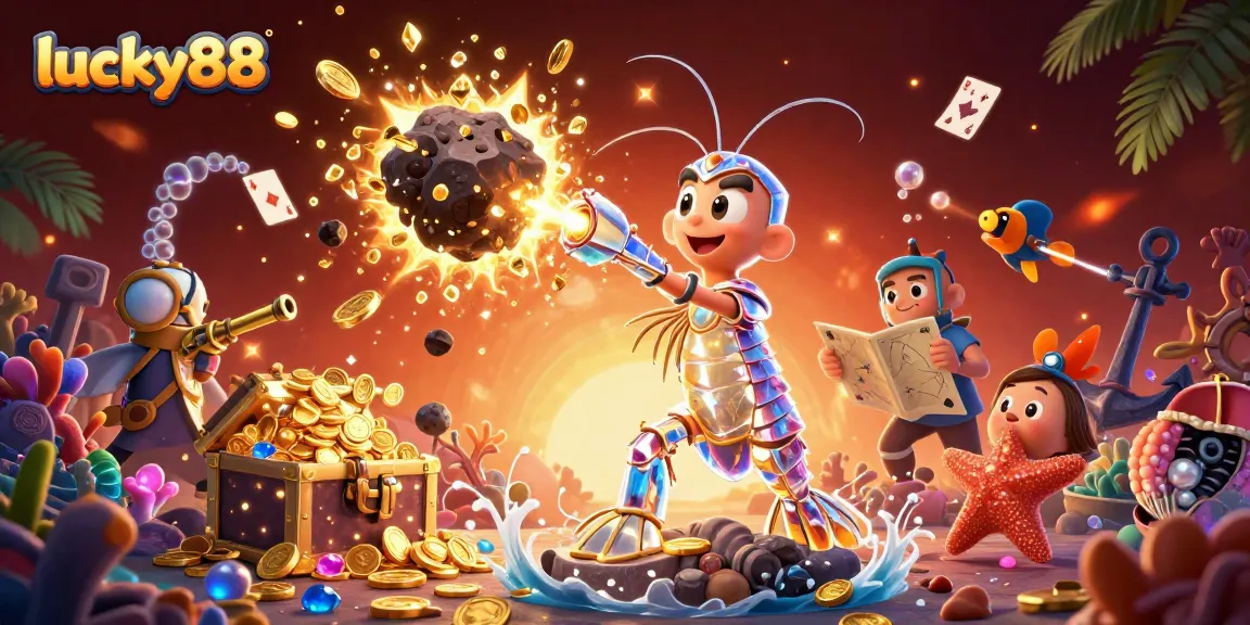 Experience the thrill of lucky88 with a galactic samurai treasure hunt in a vibrant casino scene.