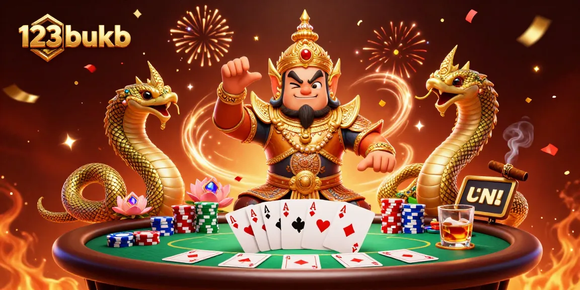 Experience thrilling gameplay at 123bukb with bold poker elements and vibrant casino atmosphere