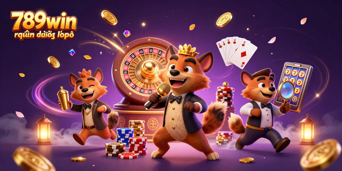 Experience the thrill of 789win hiện đang mở with a vibrant casino scene featuring hyenas in comedy and drinks.