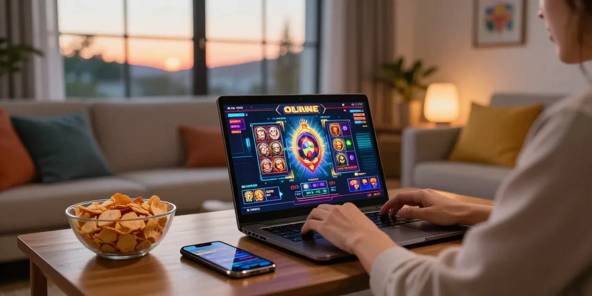 cipung138 - Pemain slot online menikmati permainan dengan suasana nyaman dan dekorasi ceria di ruang tamu