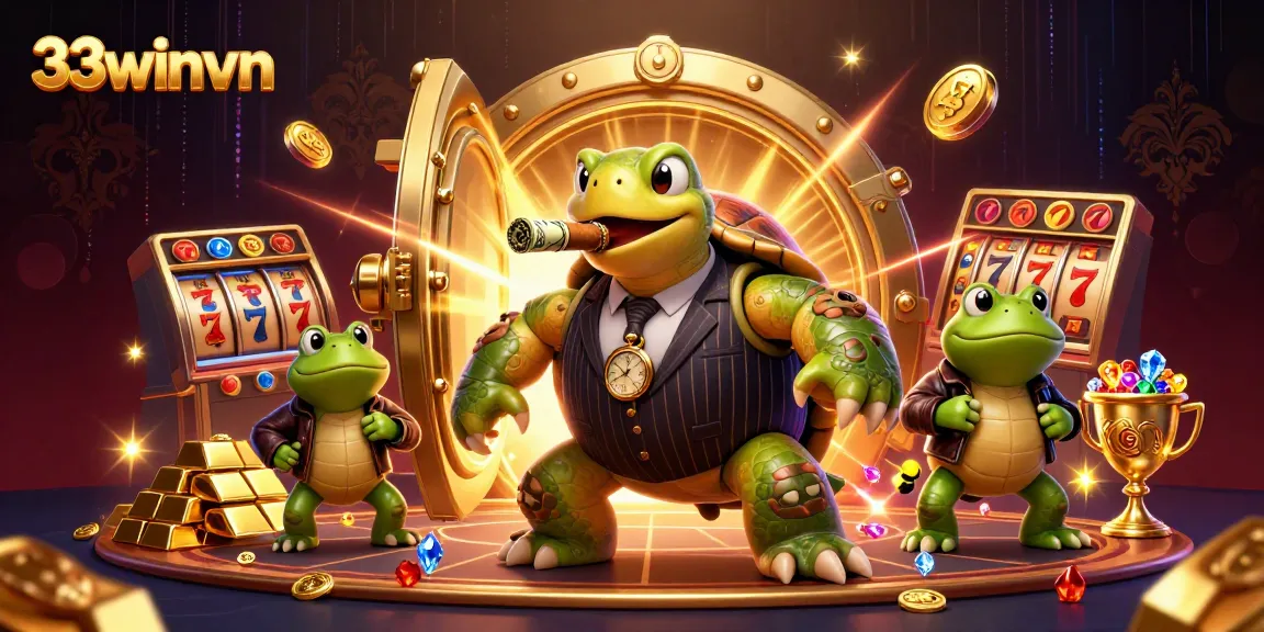 Experience excitement with 33winvn's thrilling winning opportunities in a vibrant casino illustration.