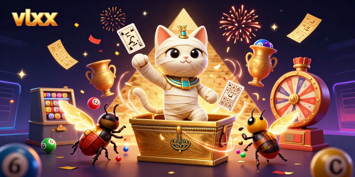 Experience thrilling play at vlxx with a mummy cat and golden ticket rain in a vibrant casino