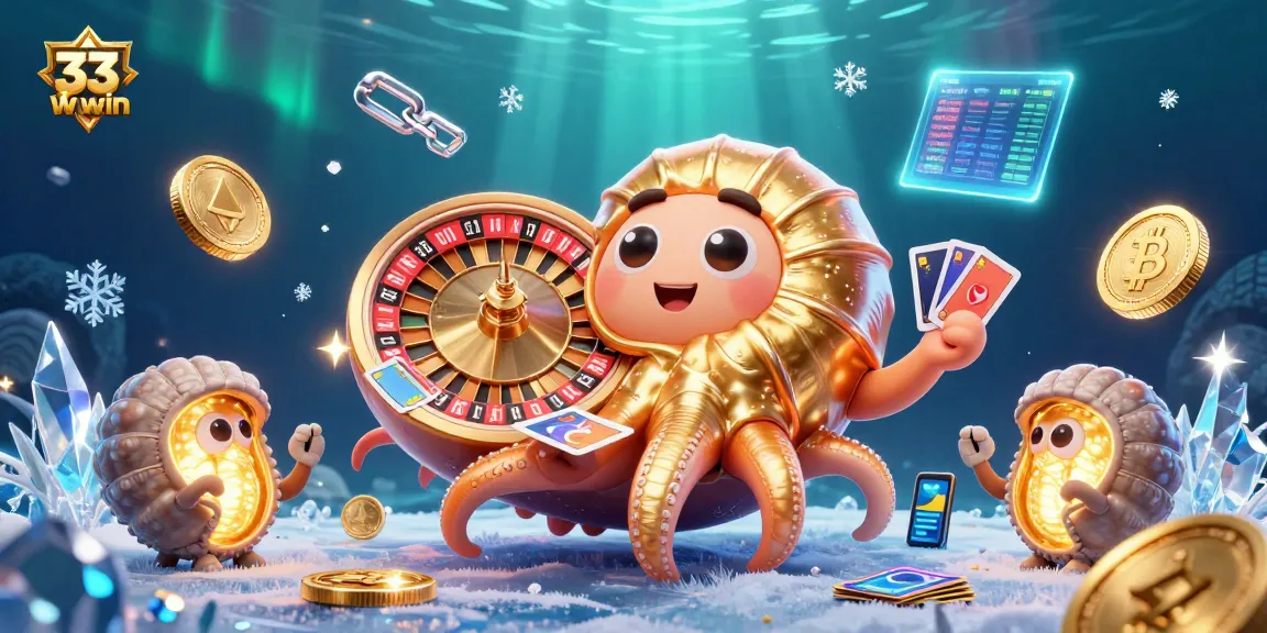Experience thrilling gaming excitement at 33win with immersive casino visuals featuring a giant nautilus and luminous companions.