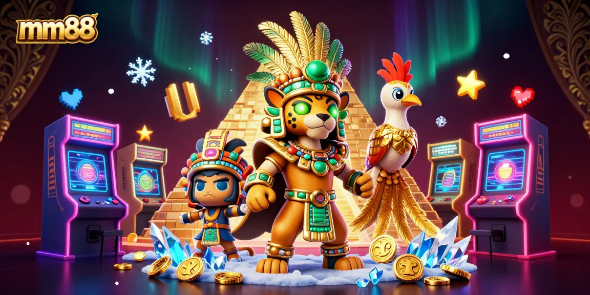 Experience the excitement of mm88 with a vibrant 3D casino scene featuring dynamic characters and games.