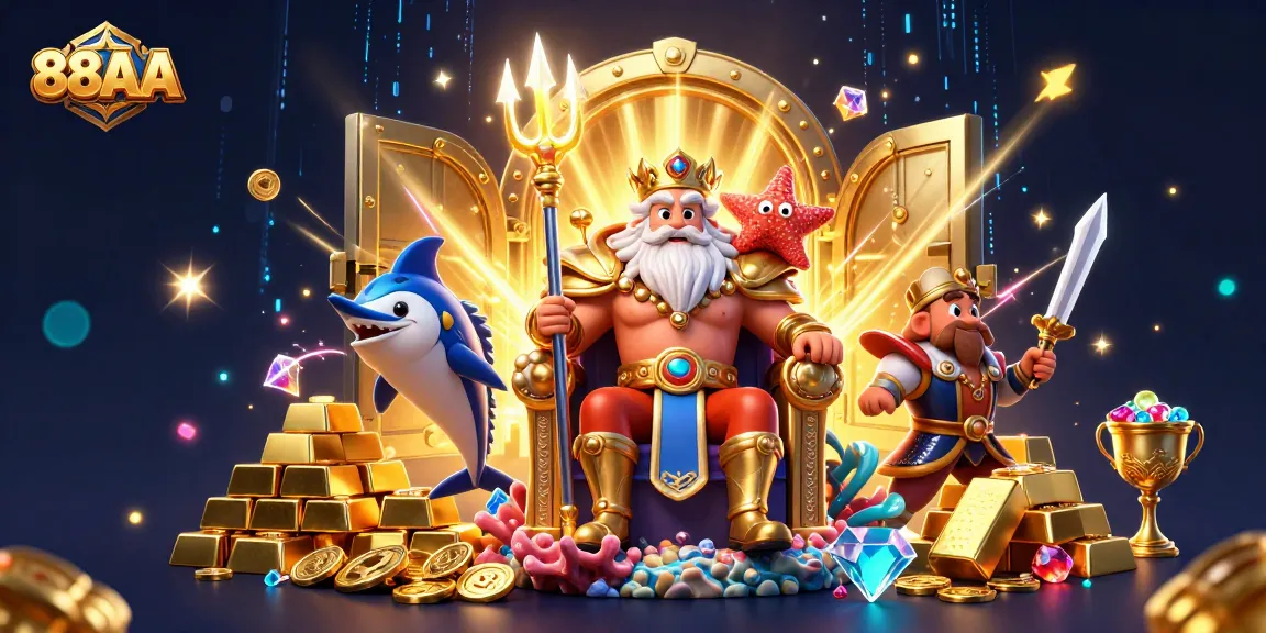 Engage in thrilling gameplay at 88AA, where cartoon characters navigate a treasure-filled casino realm.